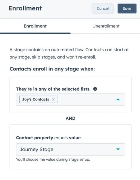 3. Journey enrollment