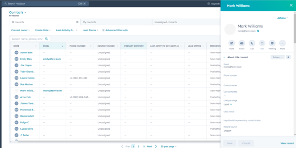 CRM contact details