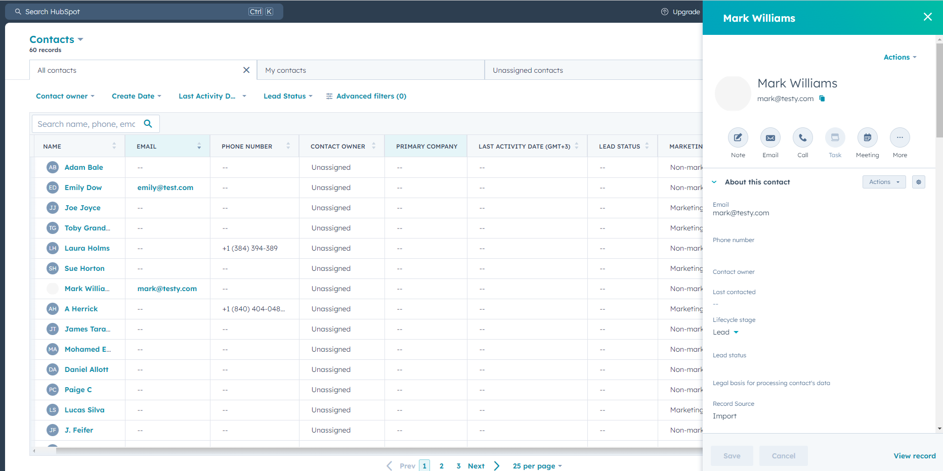 CRM contact details