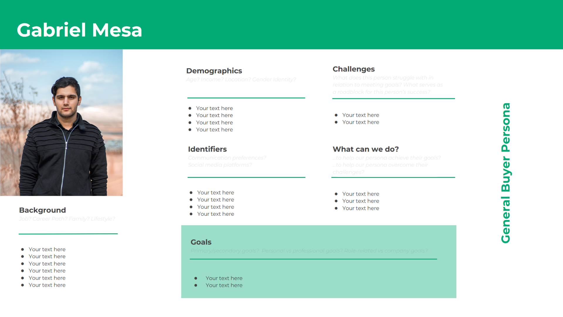 General Buyer Persona Template