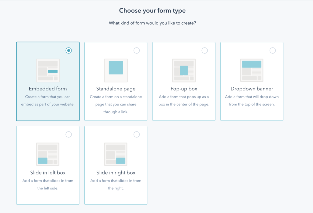 choose Hubspot form type