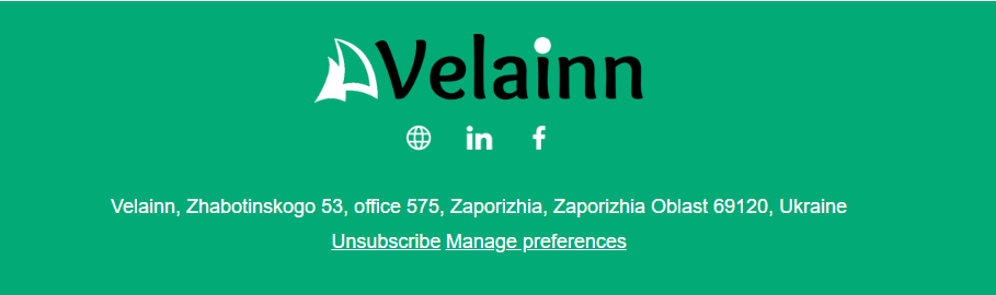 Office location in footer