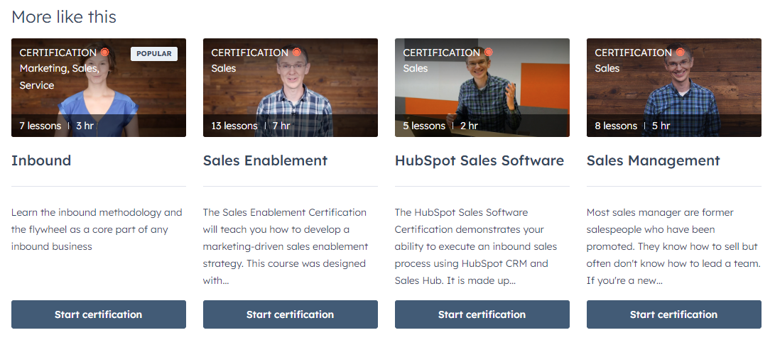 HubSpot sales training possibilities